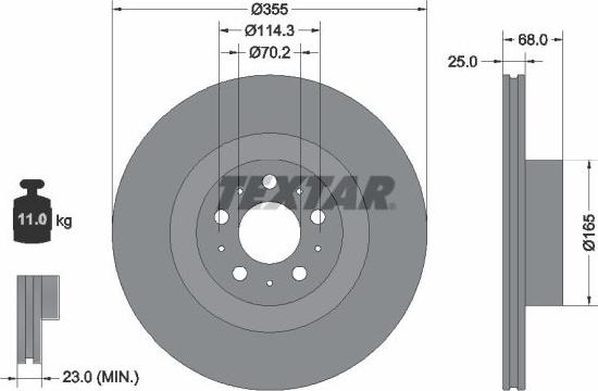Textar 2615201-3519-00 - Комплект гальм, дисковий гальмівний механізм autozip.com.ua