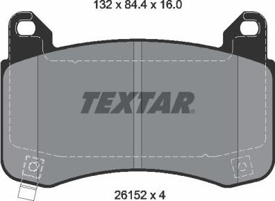 Textar 2615201-3519-00 - Комплект гальм, дисковий гальмівний механізм autozip.com.ua