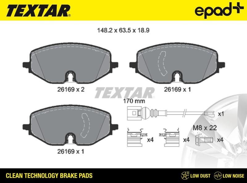 Textar 2616901CP - Гальмівні колодки, дискові гальма autozip.com.ua