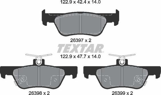 Textar 2639701 - Гальмівні колодки, дискові гальма autozip.com.ua