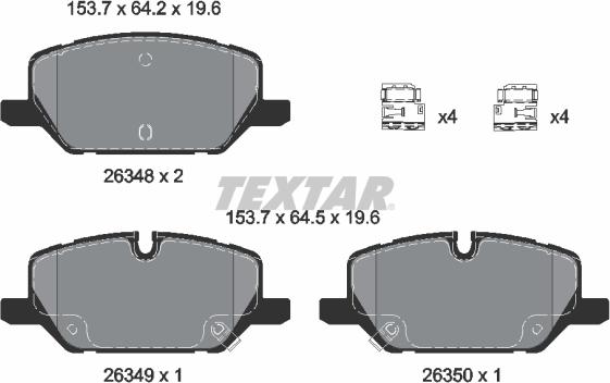 Textar 2634802 - Гальмівні колодки, дискові гальма autozip.com.ua