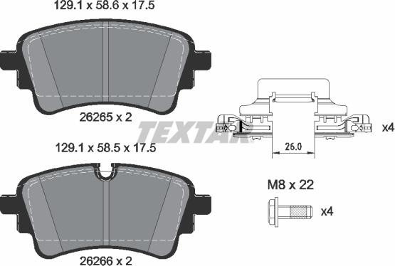 Textar 2626501-2383-00 - Комплект гальм, дисковий гальмівний механізм autozip.com.ua