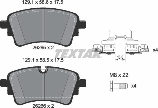 Textar 2626503 - Гальмівні колодки, дискові гальма autozip.com.ua