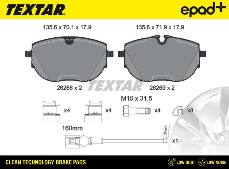 Textar 2626801CP - Гальмівні колодки, дискові гальма autozip.com.ua