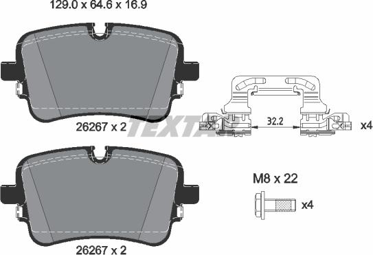 Textar 2626701 - Гальмівні колодки, дискові гальма autozip.com.ua