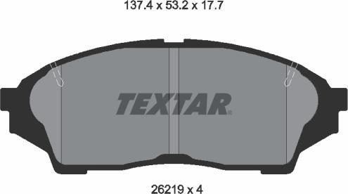 Textar 2621901 - Гальмівні колодки, дискові гальма autozip.com.ua