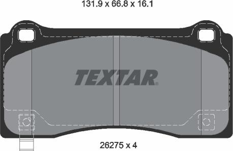 Textar 2627501 - Гальмівні колодки, дискові гальма autozip.com.ua