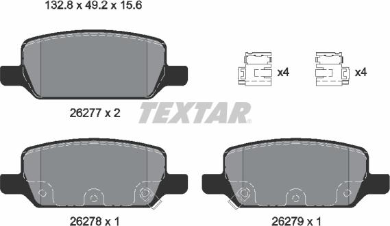 Textar 2627701 - Гальмівні колодки, дискові гальма autozip.com.ua
