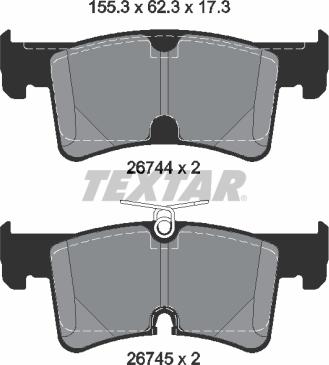 Textar 2674401 - Гальмівні колодки, дискові гальма autozip.com.ua