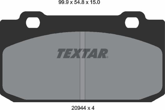 Textar 2094401 - Гальмівні колодки, дискові гальма autozip.com.ua