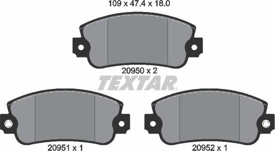 Textar 89009600 - Комплект гальм, дисковий гальмівний механізм autozip.com.ua