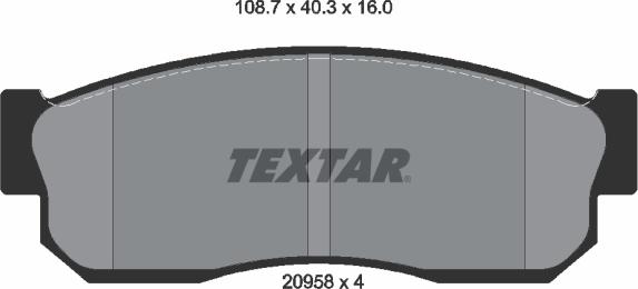 Textar 2095802 - Гальмівні колодки, дискові гальма autozip.com.ua