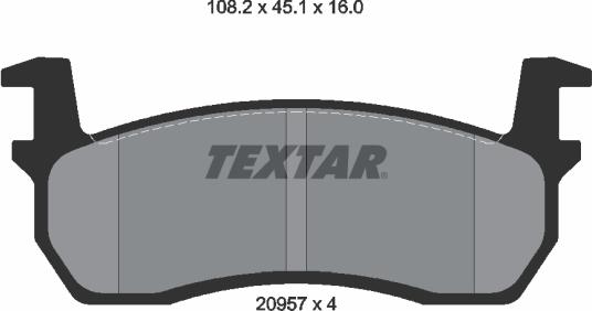 Textar 2095701 - Гальмівні колодки, дискові гальма autozip.com.ua