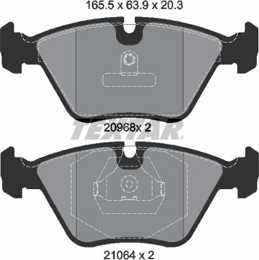 Textar 2096801 - Гальмівні колодки, дискові гальма autozip.com.ua