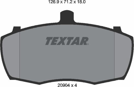Textar 2090401 - Гальмівні колодки, дискові гальма autozip.com.ua