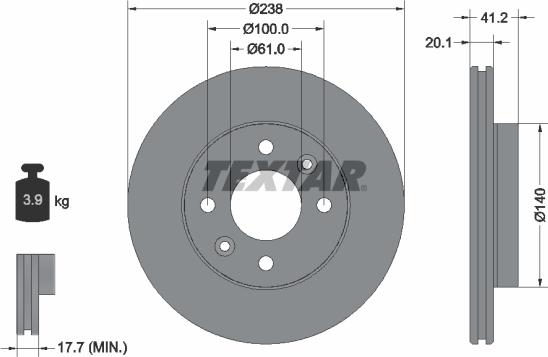 Textar 89009300 - Комплект гальм, дисковий гальмівний механізм autozip.com.ua