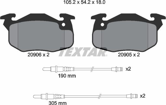 Textar 89001600 - Комплект гальм, дисковий гальмівний механізм autozip.com.ua