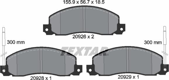 Textar 2092602-0172-00 - Комплект гальм, дисковий гальмівний механізм autozip.com.ua
