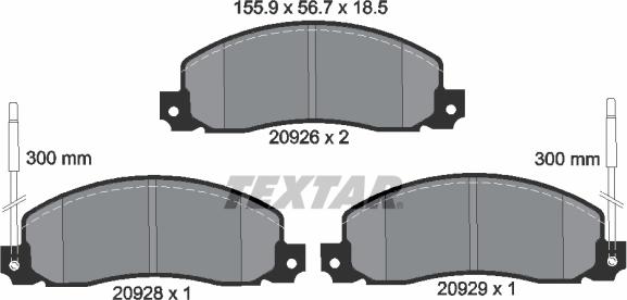 Textar 2092602 - Гальмівні колодки, дискові гальма autozip.com.ua