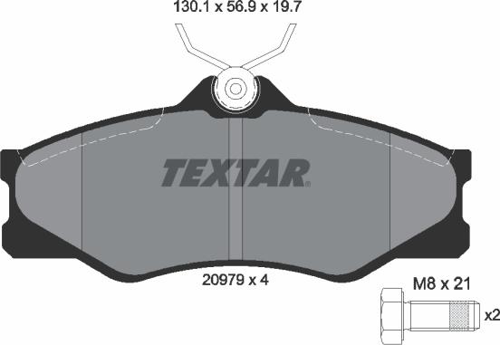 Textar 2097904 - Гальмівні колодки, дискові гальма autozip.com.ua