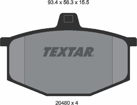 Textar 2048002 - Гальмівні колодки, дискові гальма autozip.com.ua