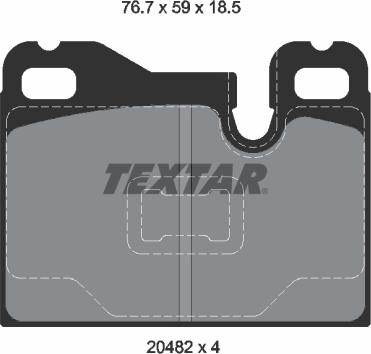 Textar 2048201 - Гальмівні колодки, дискові гальма autozip.com.ua