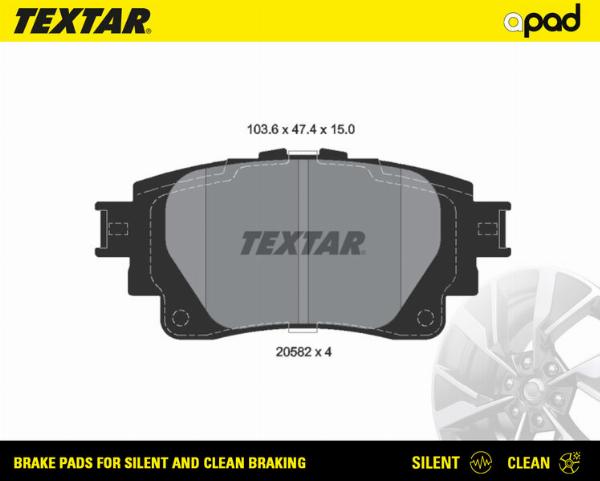 Textar 2058201SC - Гальмівні колодки, дискові гальма autozip.com.ua