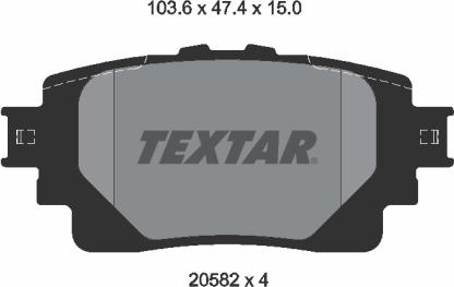 Textar 2058201 - Гальмівні колодки, дискові гальма autozip.com.ua