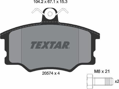 Textar 2057401 - Гальмівні колодки, дискові гальма autozip.com.ua