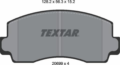 Textar 2069901 - Гальмівні колодки, дискові гальма autozip.com.ua