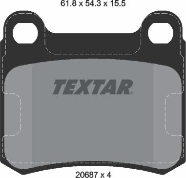 Textar 2068701 - Гальмівні колодки, дискові гальма autozip.com.ua