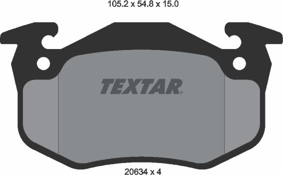 Textar 2063402 - Гальмівні колодки, дискові гальма autozip.com.ua