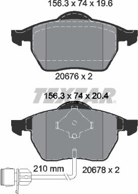 Textar 2067602-0574-00 - Комплект гальм, дисковий гальмівний механізм autozip.com.ua