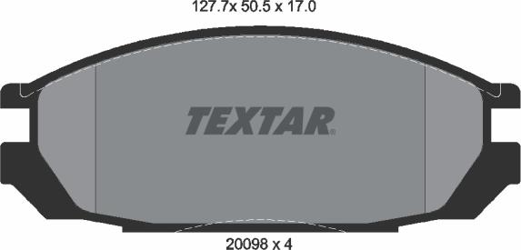 Textar 2009801 - Гальмівні колодки, дискові гальма autozip.com.ua