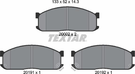 Textar 2000201 - Гальмівні колодки, дискові гальма autozip.com.ua