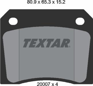 Textar 2000702 - Гальмівні колодки, дискові гальма autozip.com.ua