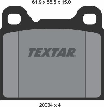 Textar 2003402 - Гальмівні колодки, дискові гальма autozip.com.ua