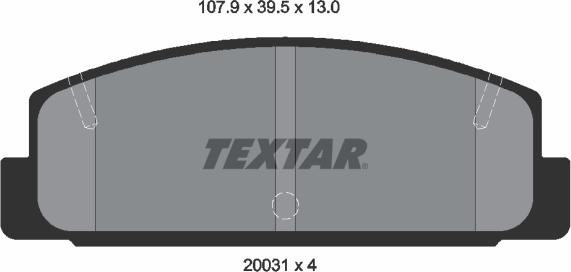 Textar 2003101 - Гальмівні колодки, дискові гальма autozip.com.ua