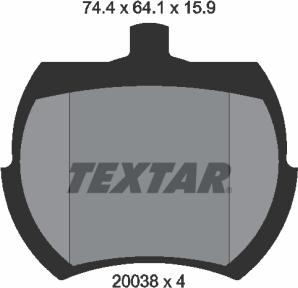 Textar 2003801 - Гальмівні колодки, дискові гальма autozip.com.ua