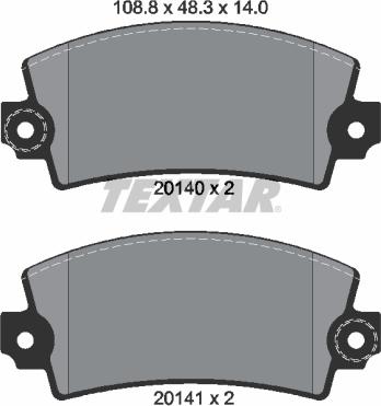 Textar 2014003 - Гальмівні колодки, дискові гальма autozip.com.ua