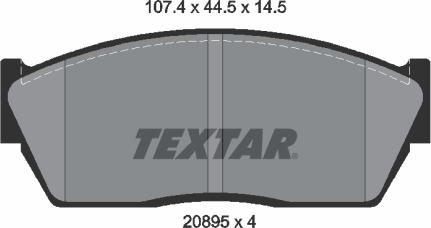 Textar 2089501 - Гальмівні колодки, дискові гальма autozip.com.ua