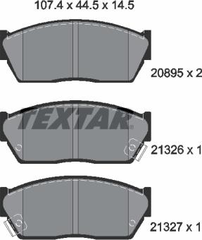 Textar 2089502 - Гальмівні колодки, дискові гальма autozip.com.ua
