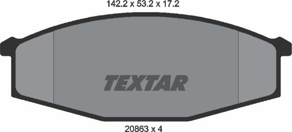 Textar 2086301 - Гальмівні колодки, дискові гальма autozip.com.ua