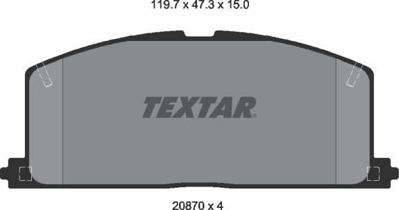 Textar 2087001-0558-00 - Комплект гальм, дисковий гальмівний механізм autozip.com.ua