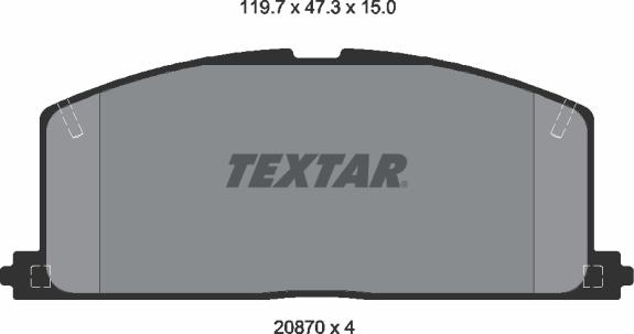 Textar 2087001 - Гальмівні колодки, дискові гальма autozip.com.ua