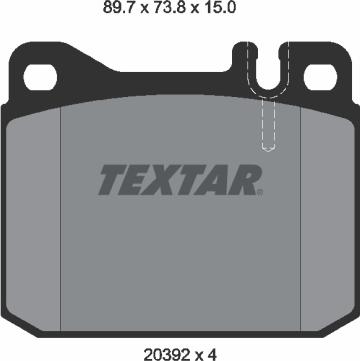 Textar 2039204 - Гальмівні колодки, дискові гальма autozip.com.ua