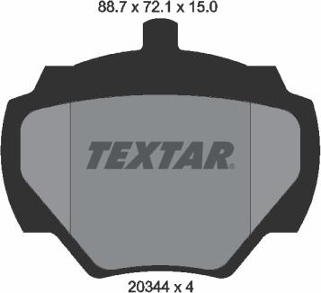 Textar 2034402 - Гальмівні колодки, дискові гальма autozip.com.ua