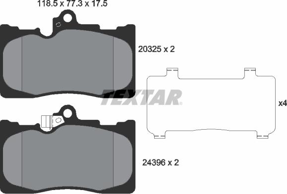 Textar 2032501-1031-00 - Комплект гальм, дисковий гальмівний механізм autozip.com.ua
