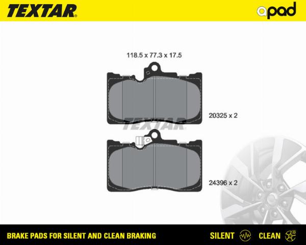 Textar 2032501SC - Гальмівні колодки, дискові гальма autozip.com.ua