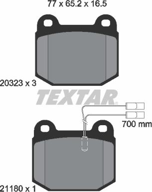 Textar 2032304 - Гальмівні колодки, дискові гальма autozip.com.ua